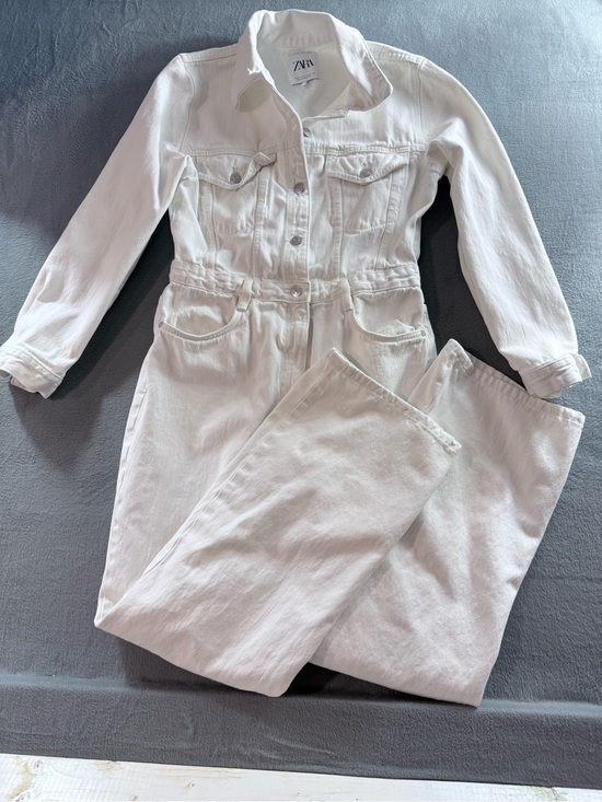 Zara Pants - Zara - Women’s White Denim Jumpsuit